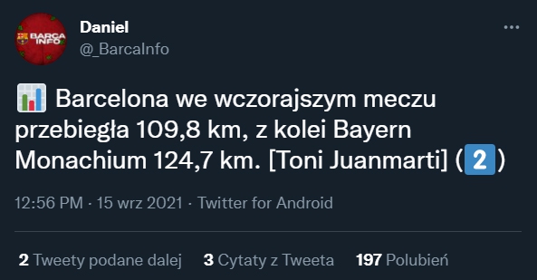 TYLE przebiegła Barcelona i Bayern we wczorajszym meczu... :D